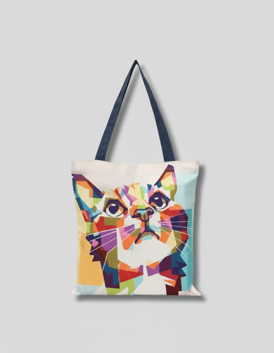Polyester Fabric Full-white Printed Tote Bags