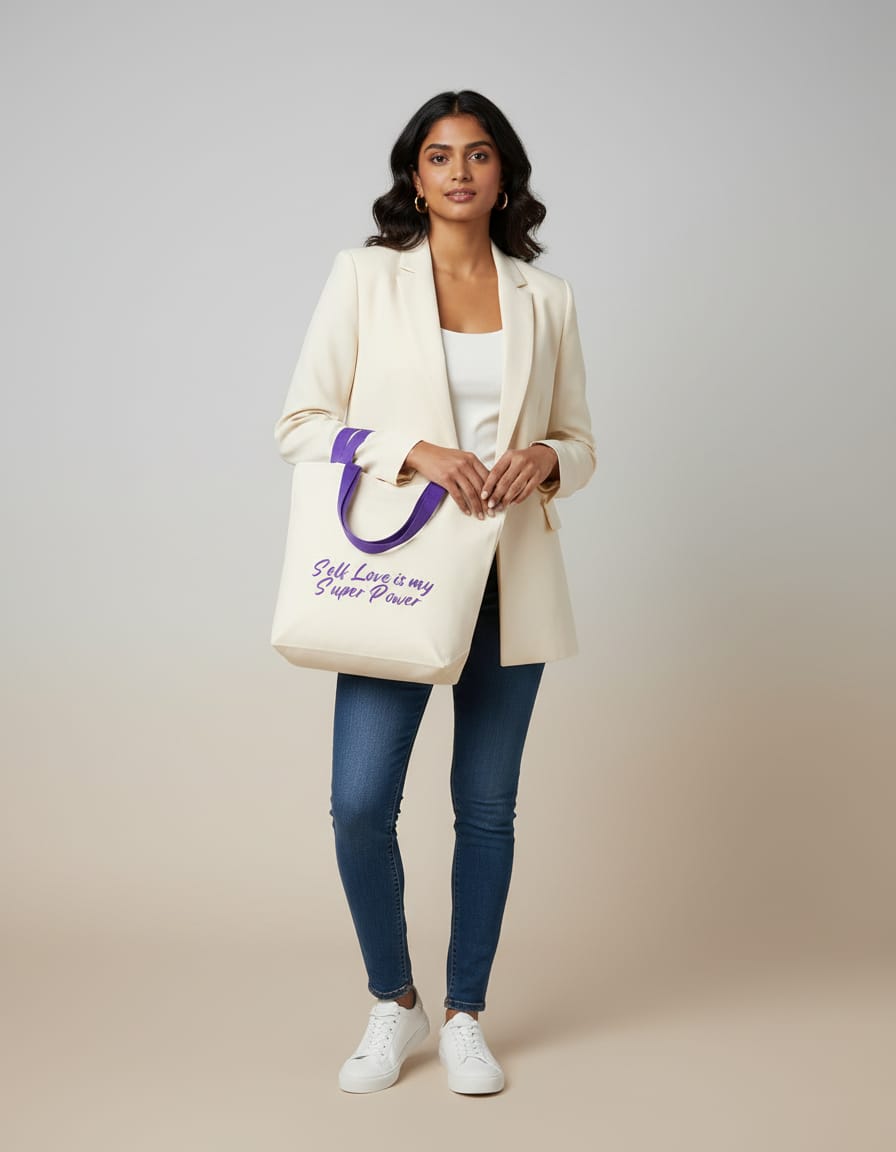 Beige 250 GSM Cotton Canvas Printed Tote Bags