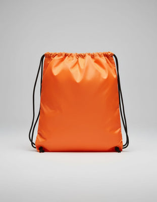 Plain Orange Polyester Drawstring Bag