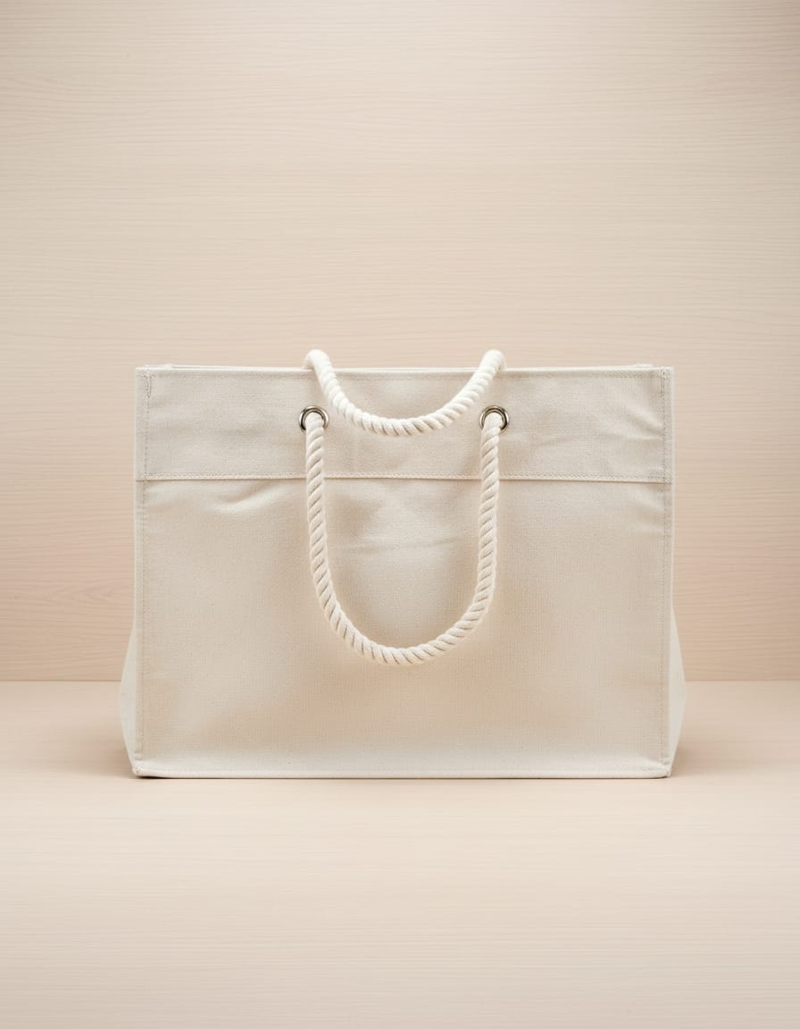 250 GSM Cotton Canvas Plain Shopping Bag with Rope Handle