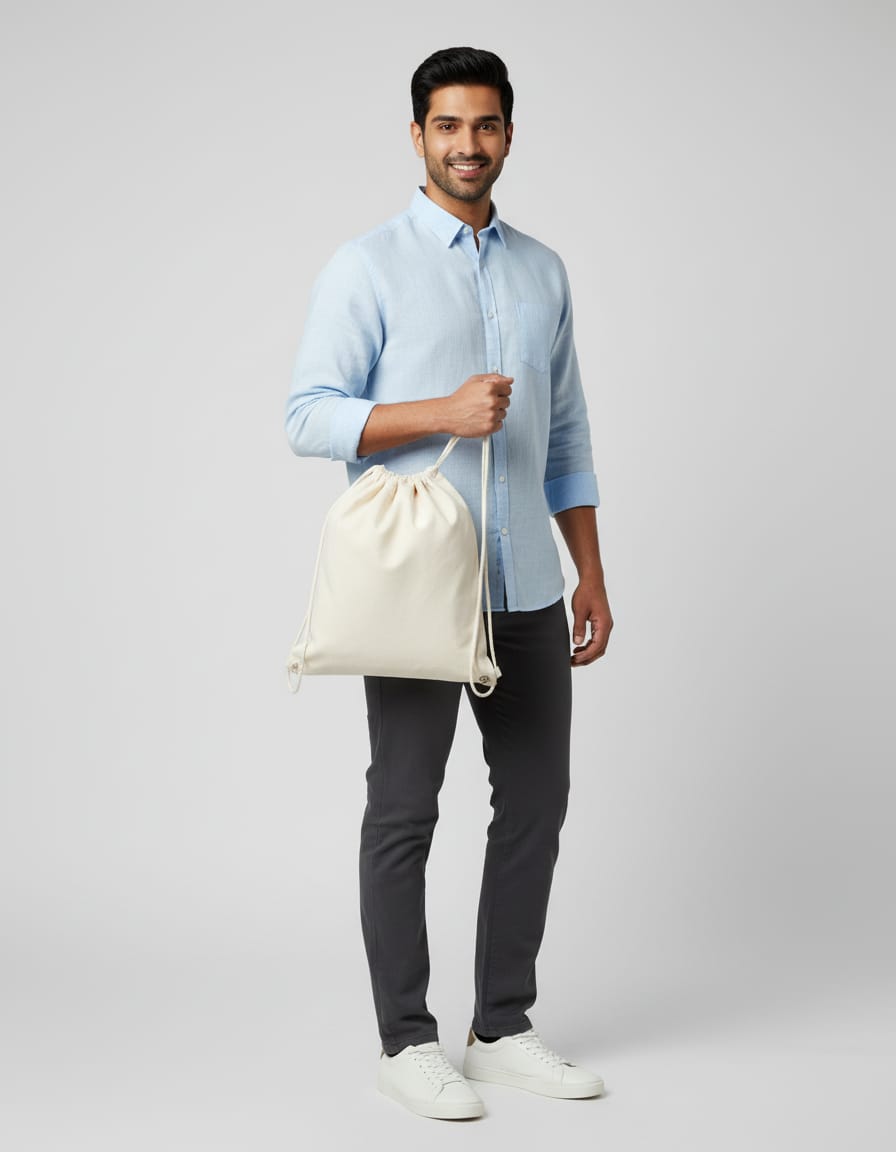 Plain 250GSM Cotton Canvas Drawstring Bag