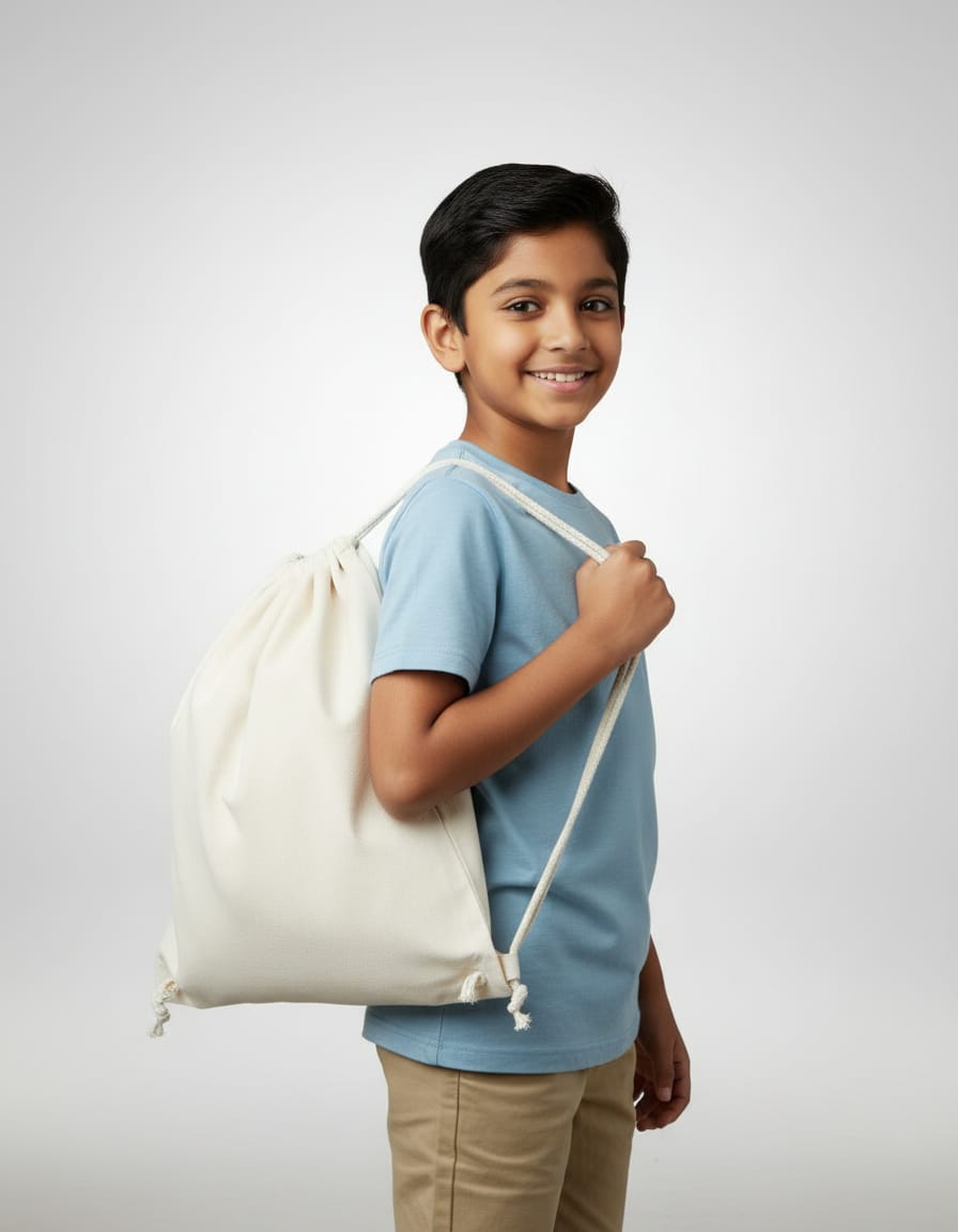 Plain 250GSM Cotton Canvas Drawstring Bag