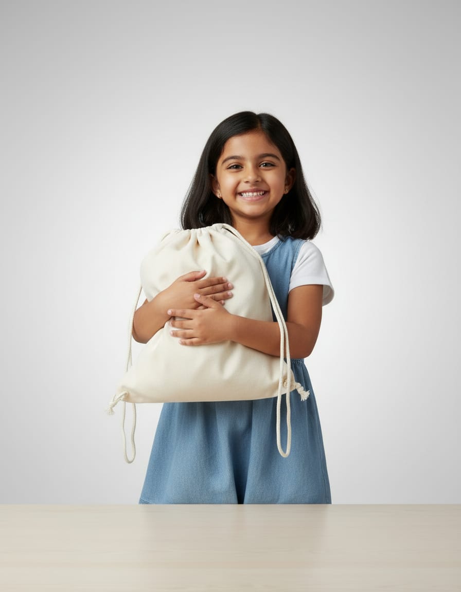 Plain 250GSM Cotton Canvas Drawstring Bag