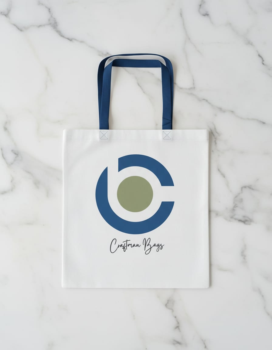 Polyester Fabric Full-white Printed Tote Bags