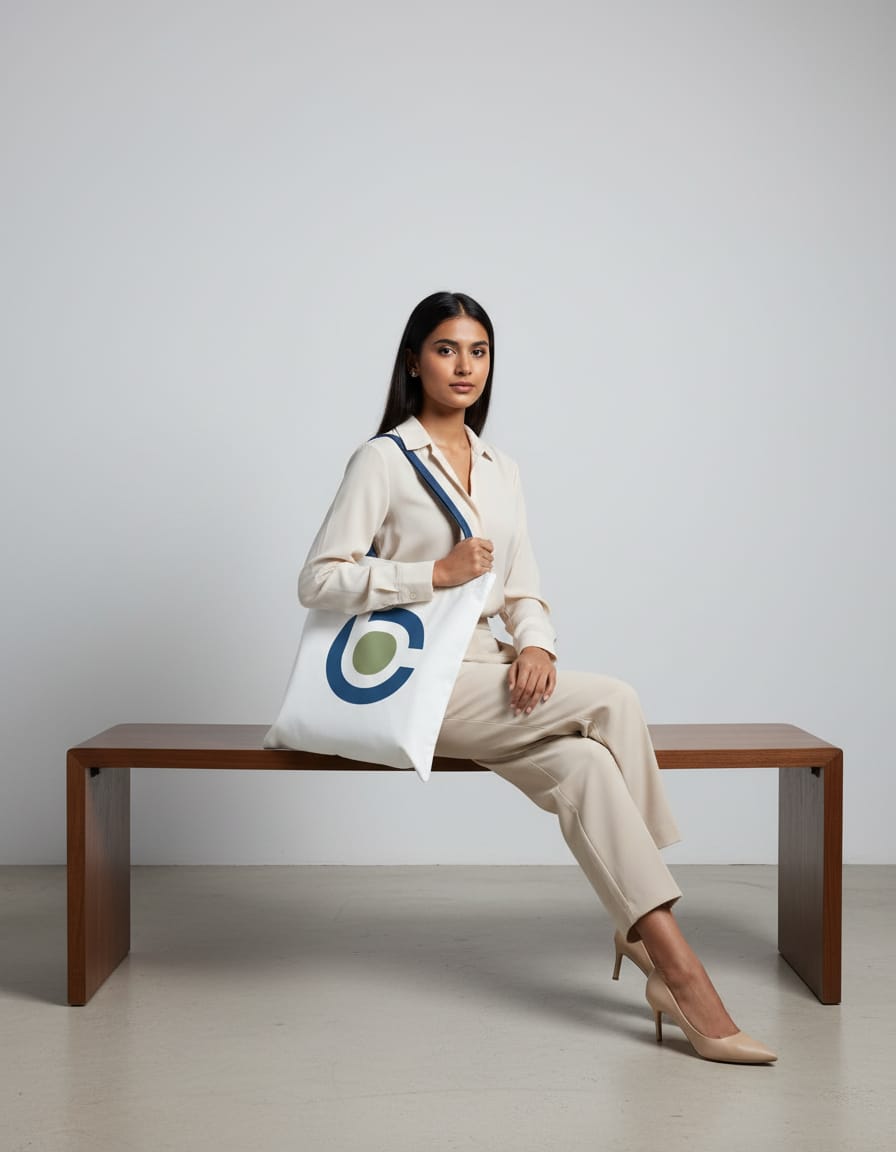 Polyester Fabric Full-white Printed Tote Bags