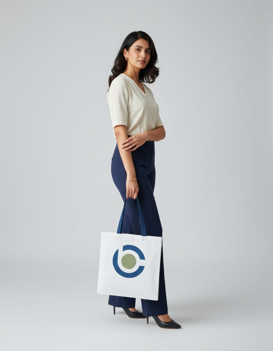 Polyester Fabric Full-white Printed Tote Bags