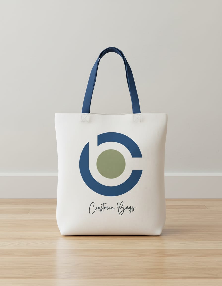 Polyester Fabric Full-white Printed Tote Bags