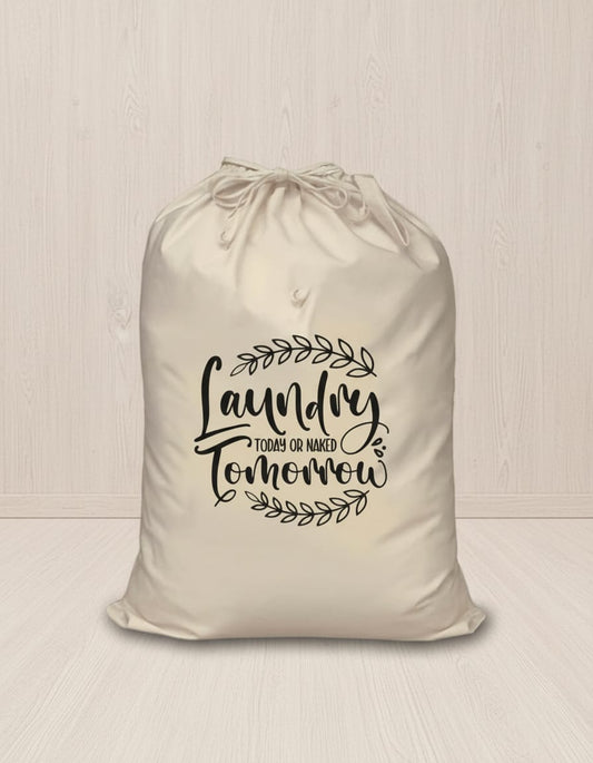 Beige Color 250GSM Cotton Canvas Laundry Bag